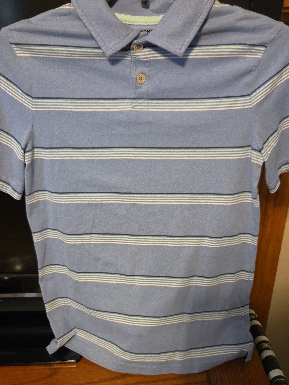 Sonoma Light Blue Striped Polo